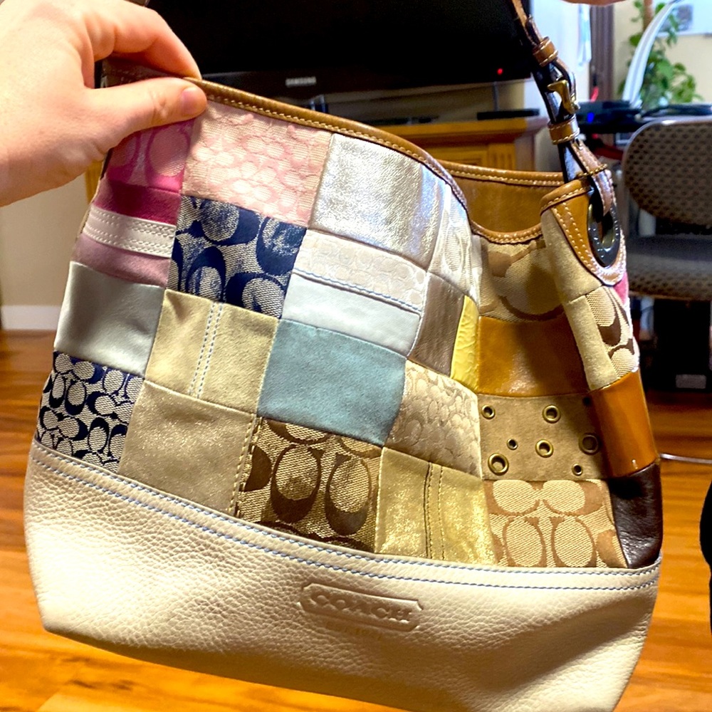 Coach patchwork tote